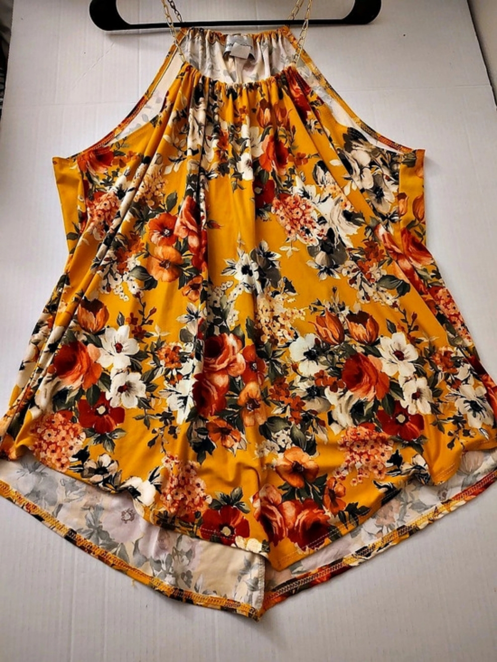 Caren Sport Floral Halter Camisole in Yellow & Orange Size XS Like New